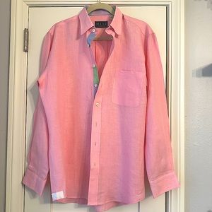 Mine Men’s Pink Linen Button Down Shirt